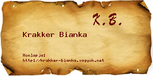 Krakker Bianka névjegykártya